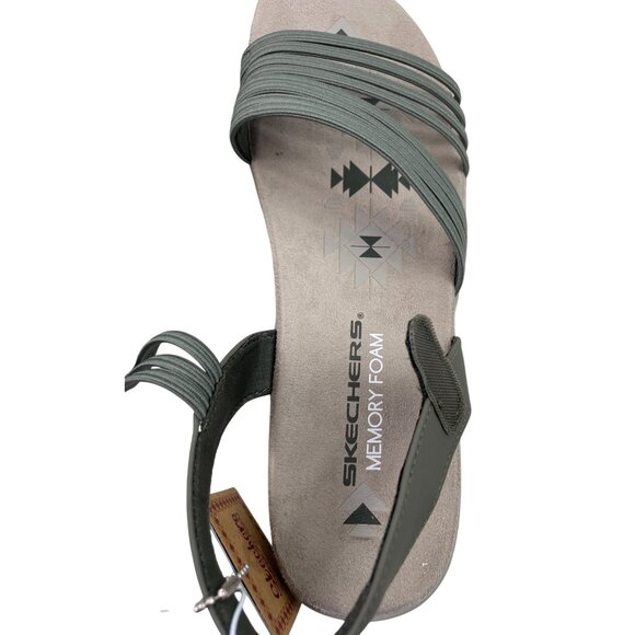 Skechers Womens Size 11 Olive Green Reggae Slim Coffee Run Sandals Stretch Fit - Picture 7 of 14